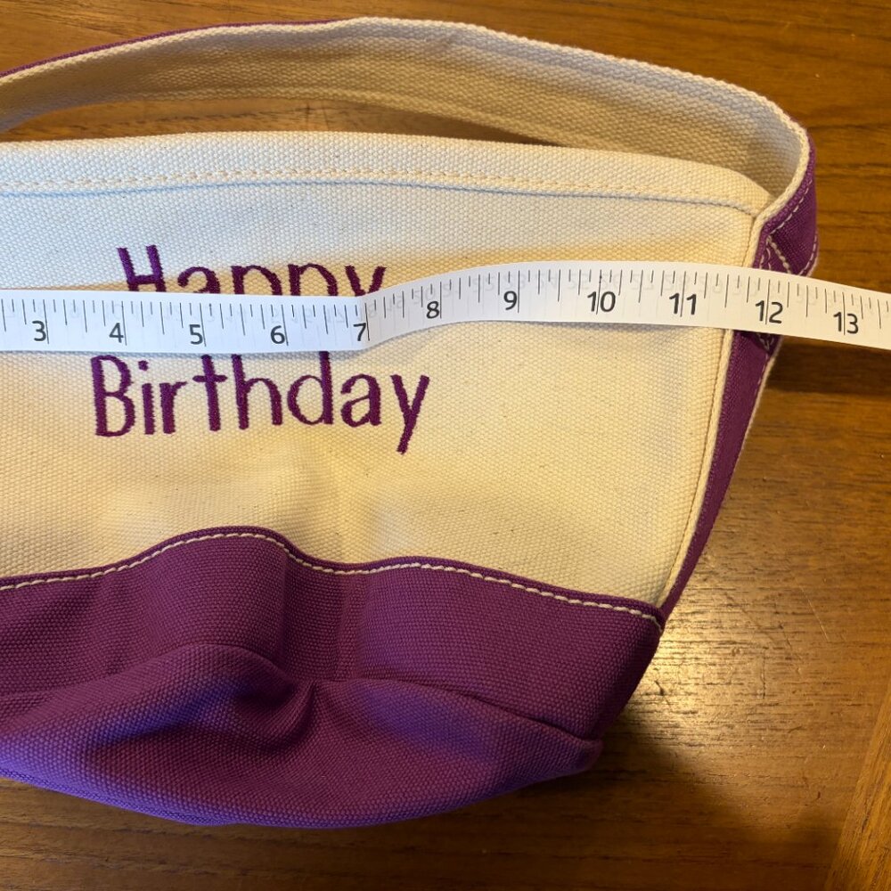 Lands End Happy Birthday Canvas Basket Tote - EUC - Rare Find! - Picture 5 of 6